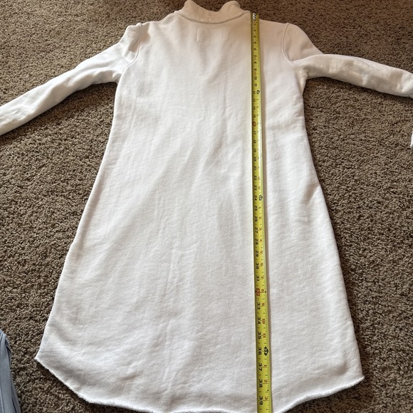 Frank & Eileen White Popover Henley Fleece Sweatshirt Dress Sz Large - Picture 6 of 6